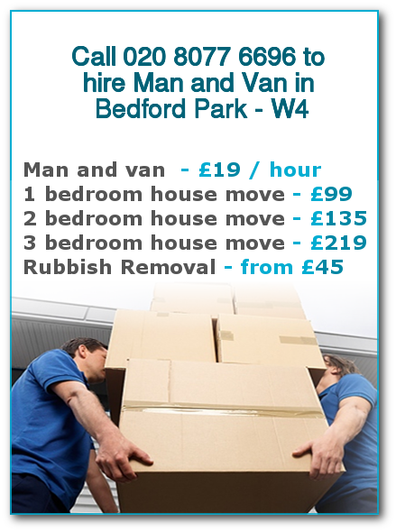 Man & Van Prices for London, Bedford Park